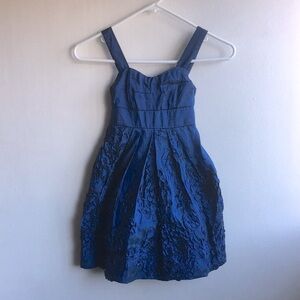 Ruby Rox Sz 7 Girl Navy Blue Holiday Dress Sleeveless Sweetheart Zips Ties